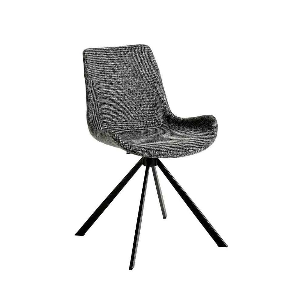 Chaises - Chaise de table à manger rembourrée en tissu gris - ANGEL CERDÁ