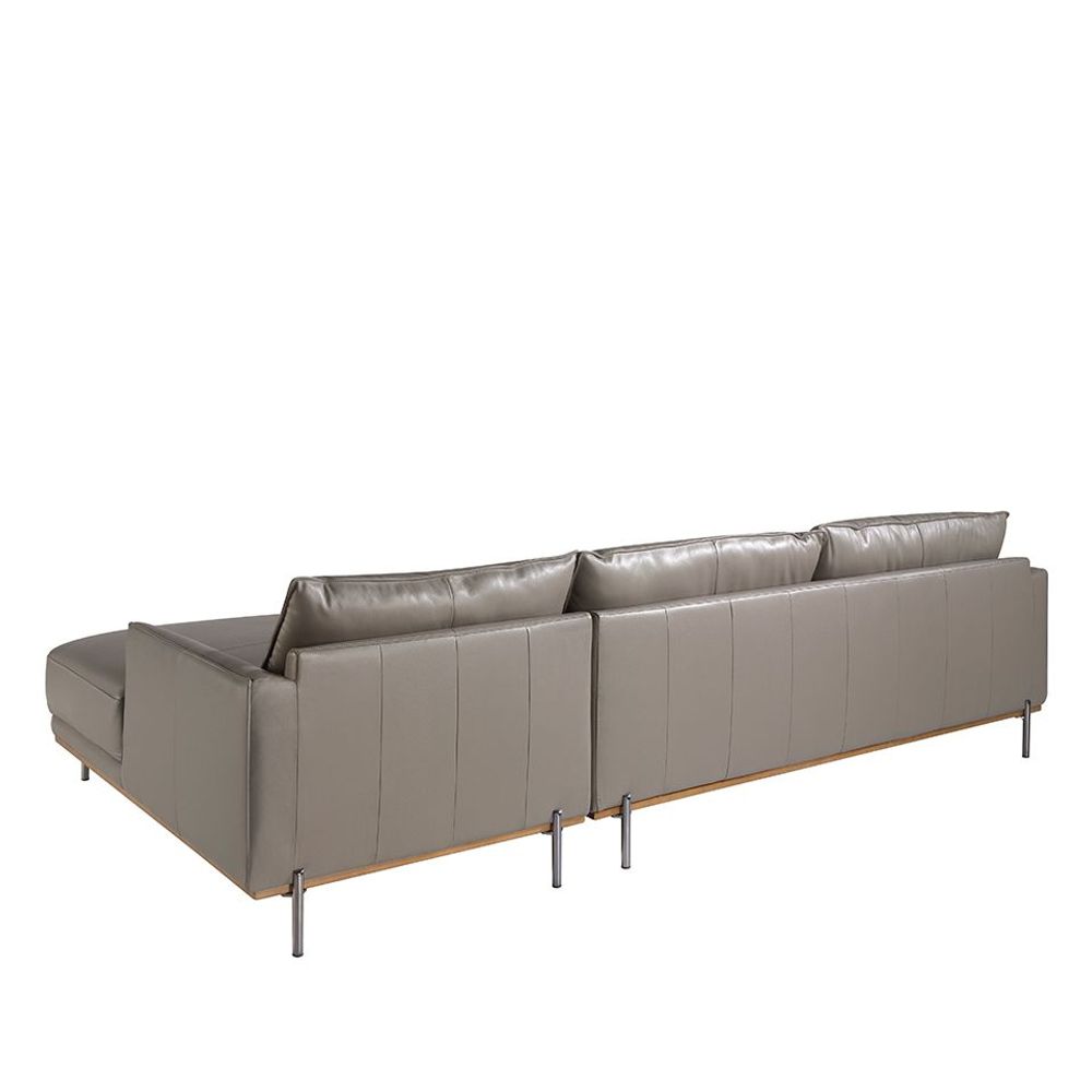 Canapés - Canapé Chaiselongue (R) en cuir de vachette Gris foncé - ANGEL CERDÁ