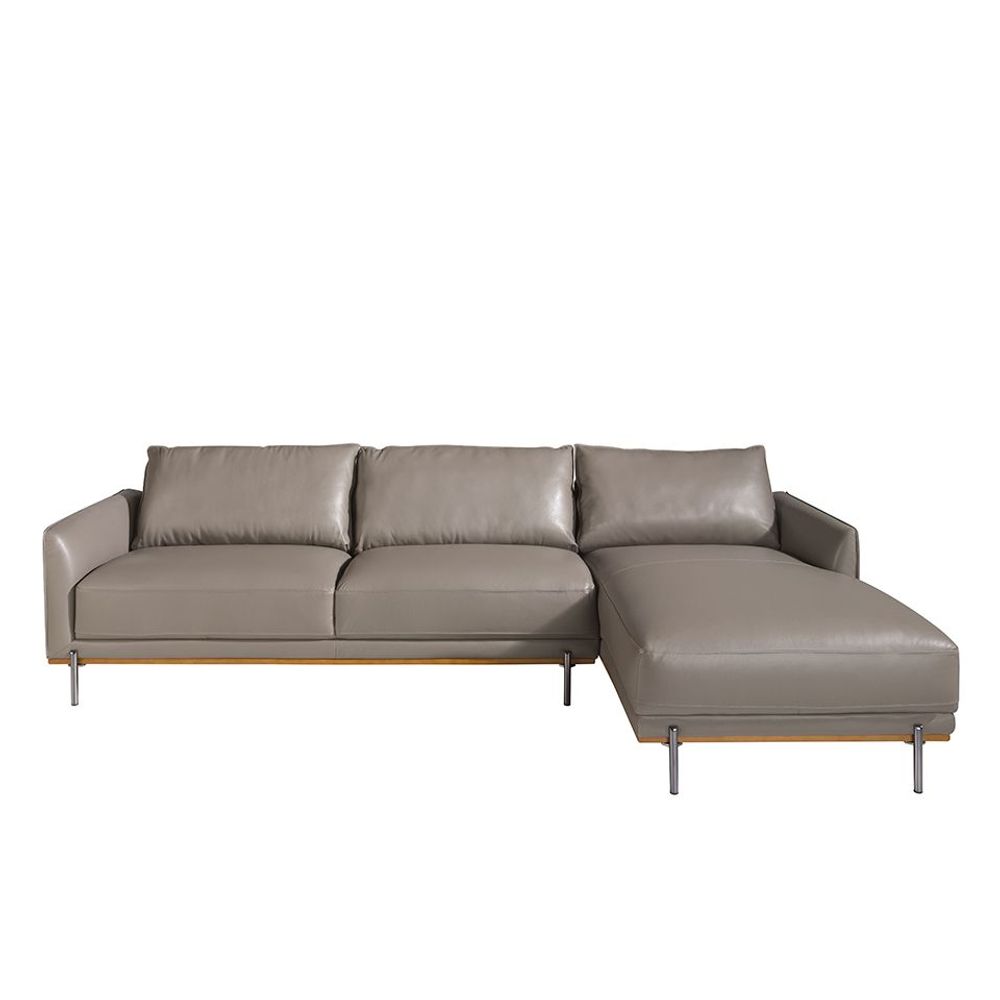 Canapés - Canapé Chaiselongue (R) en cuir de vachette Gris foncé - ANGEL CERDÁ
