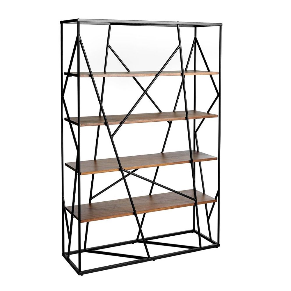Office furniture and storage - Walnut and black steel shelf - ANGEL CERDÁ