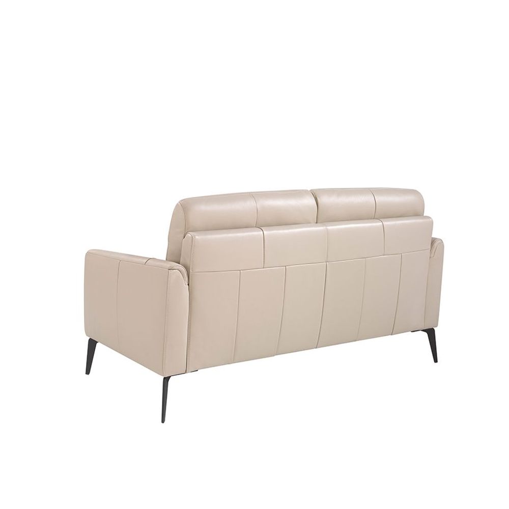 Canapés - Canapé 2 places rembourré en cuir couleur Taupe Grey - ANGEL CERDÁ
