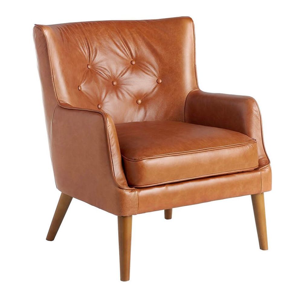 Fauteuils - Fauteuil Chester en cuir marron - ANGEL CERDÁ