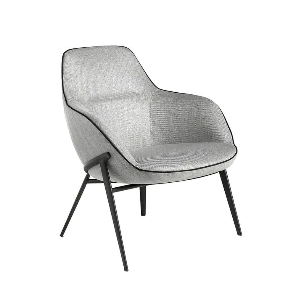 Fauteuils - Fauteuil Confident rembourré en tissu gris - ANGEL CERDÁ