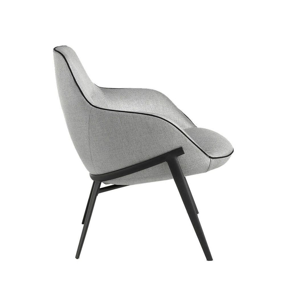 Fauteuils - Fauteuil Confident rembourré en tissu gris - ANGEL CERDÁ