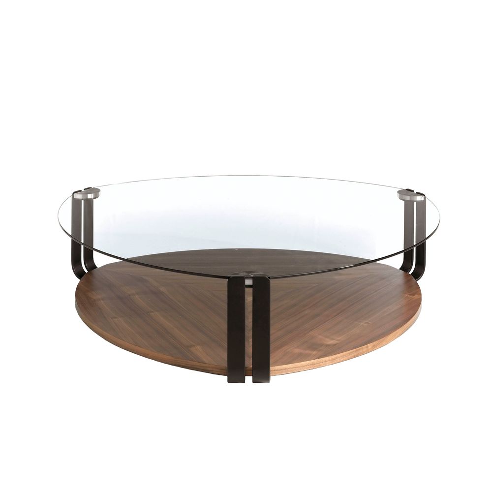 Tables basses - Table basse en noyer et acier noir - ANGEL CERDÁ
