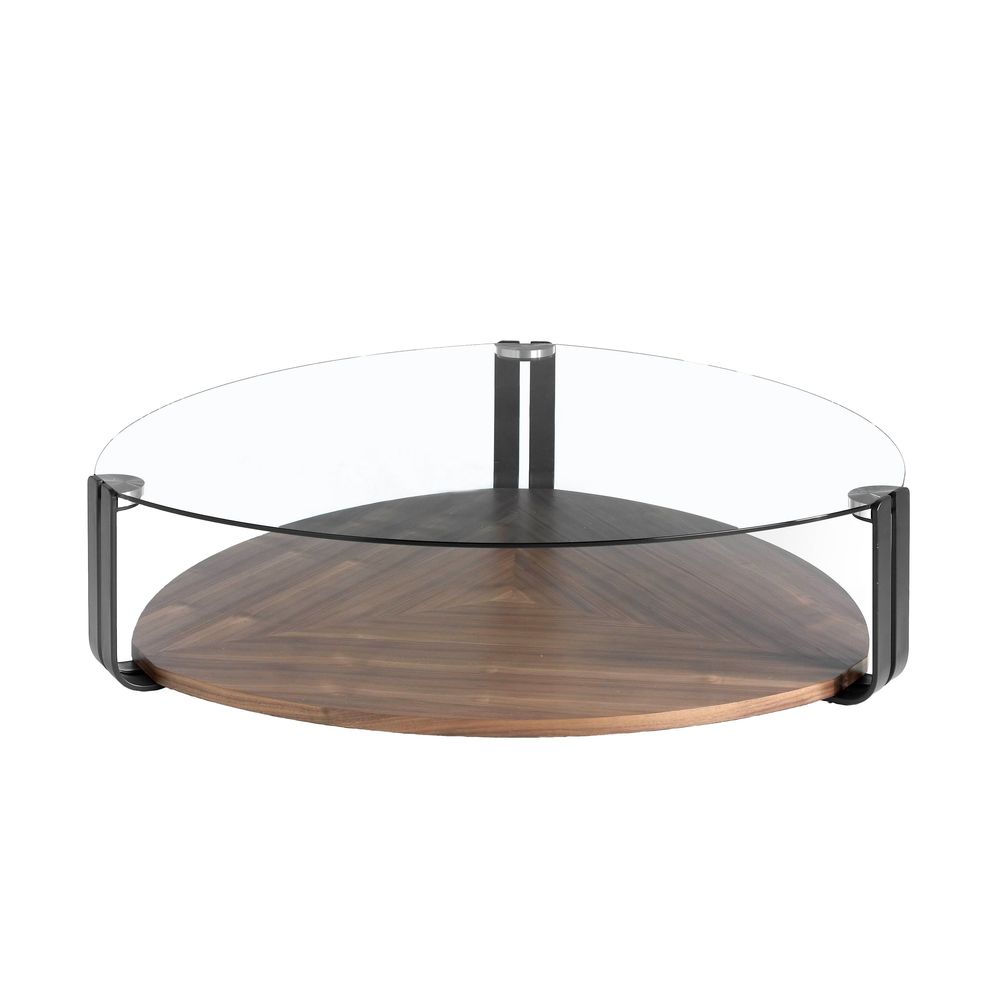 Tables basses - Table basse en noyer et acier noir - ANGEL CERDÁ