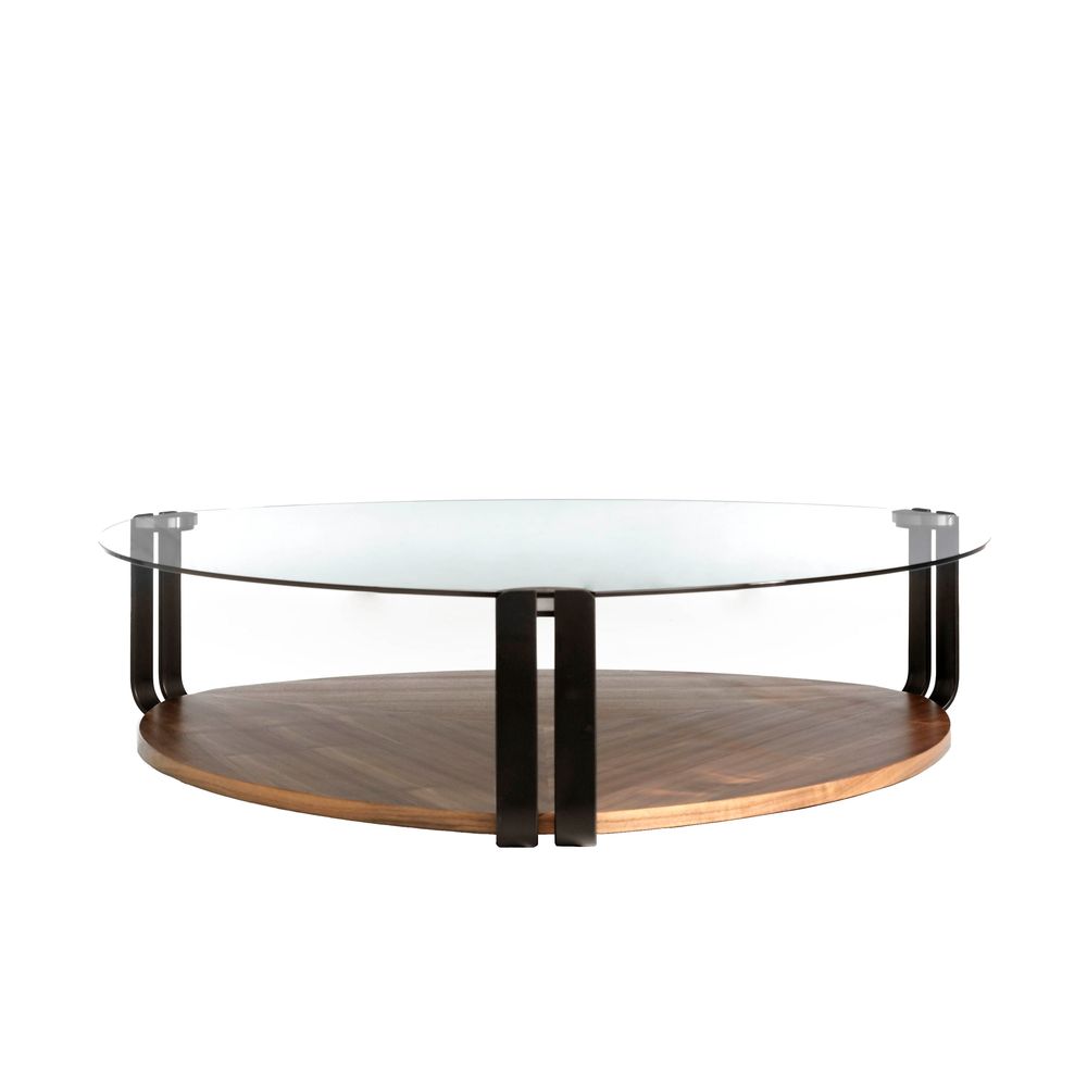 Tables basses - Table basse en noyer et acier noir - ANGEL CERDÁ