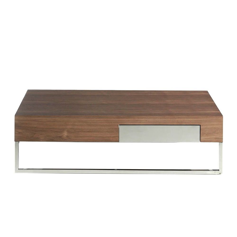Coffee tables - Rectangular walnut coffee table with drawer - ANGEL CERDÁ