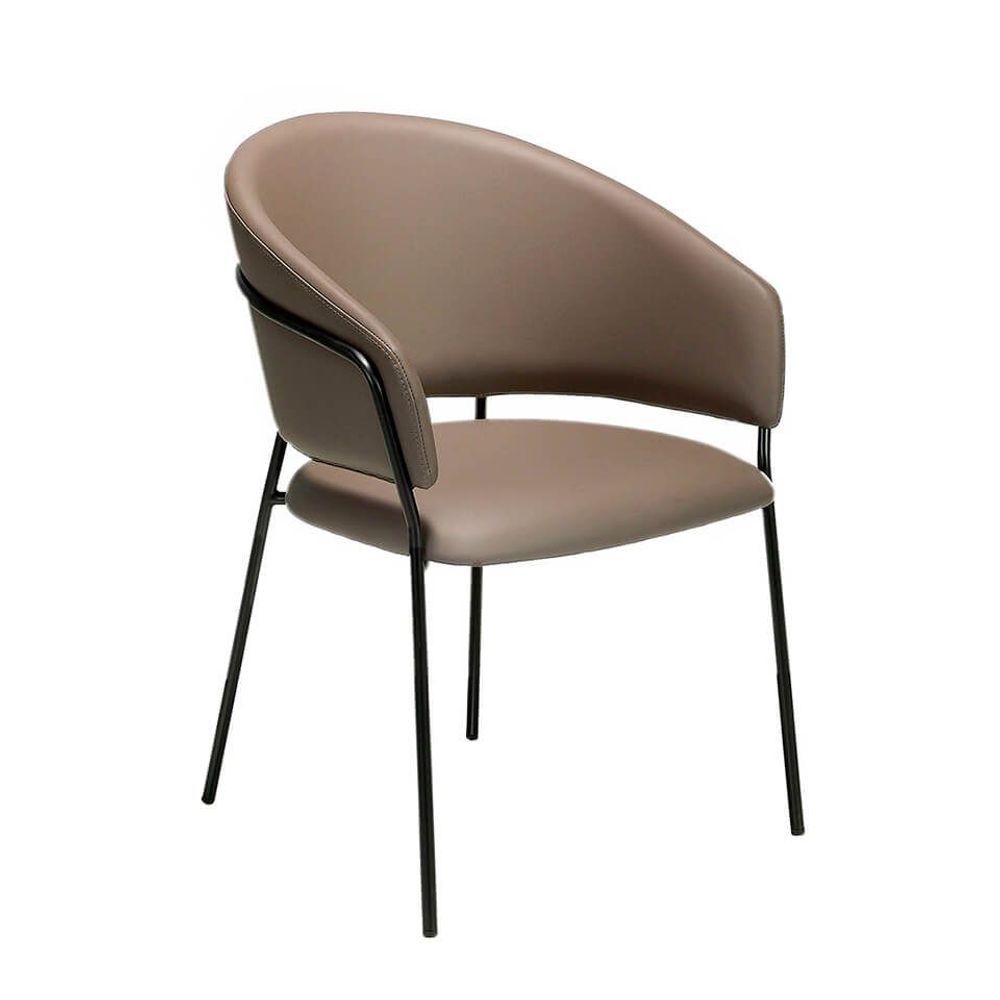 Chaises - Chaise de table à manger pieds en acier noir - ANGEL CERDÁ