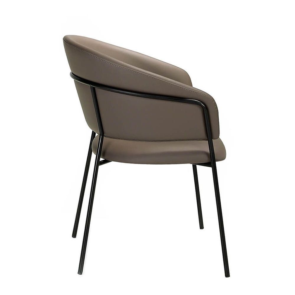 Chaises - Chaise de table à manger pieds en acier noir - ANGEL CERDÁ