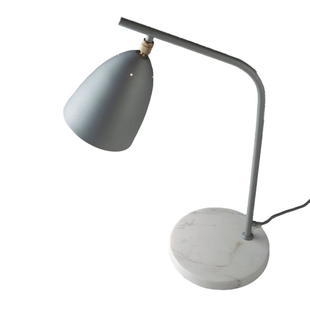 Table lamps - Table lamp in white marble and grey steel - ANGEL CERDÁ