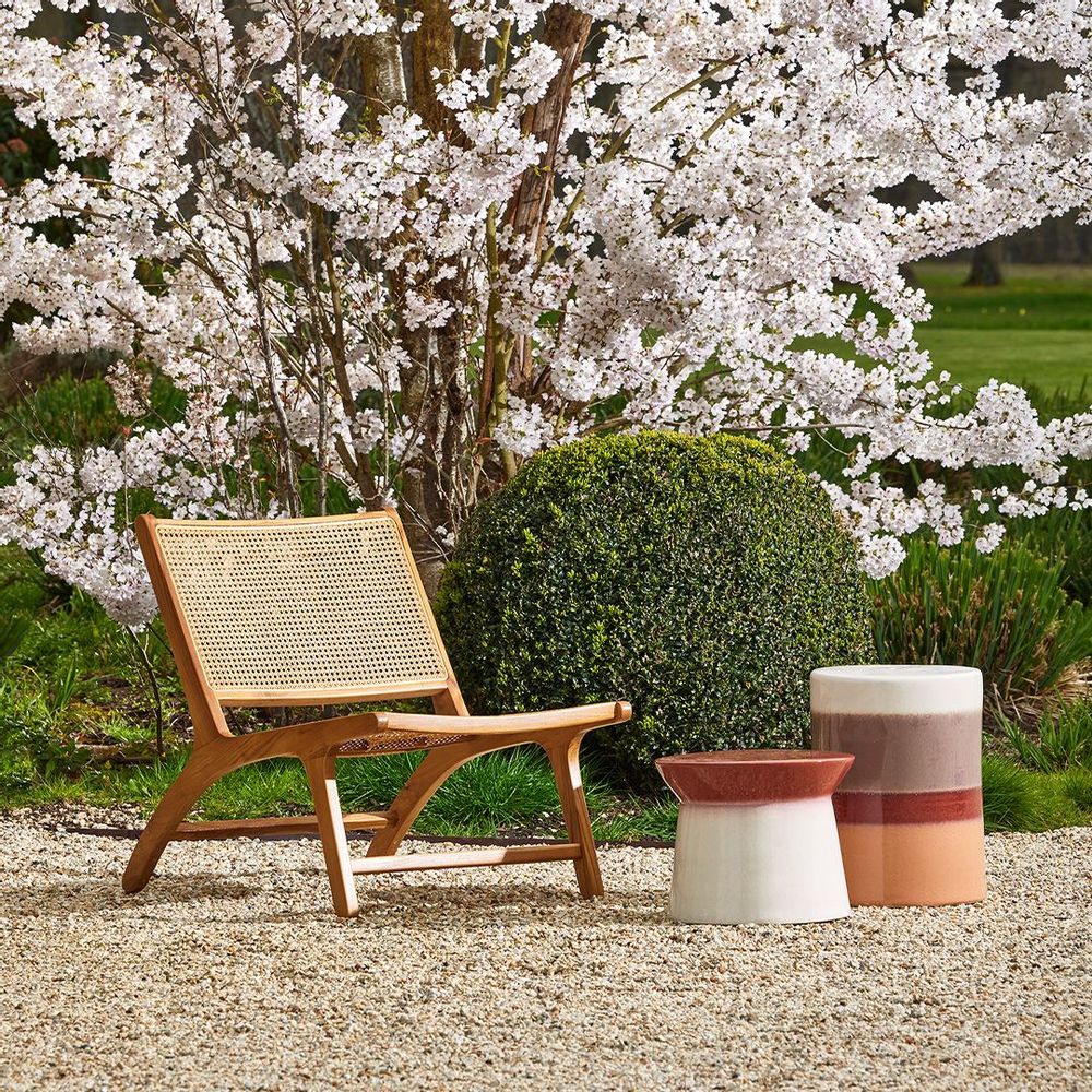 Lawn armchairs - Java teak and rattan armless chair - CFOC