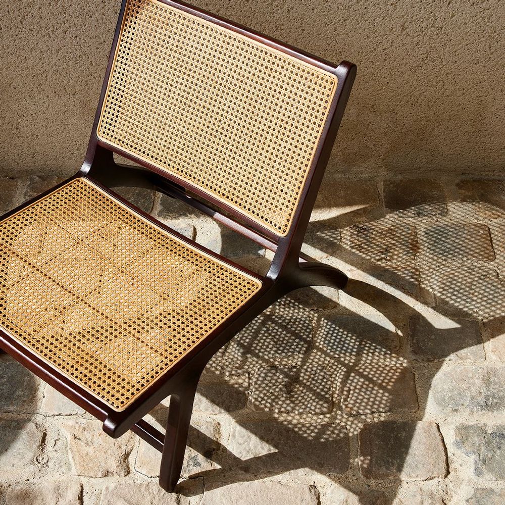 Lawn armchairs - Java teak and rattan armless chair - CFOC