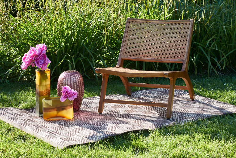 Lawn armchairs - Java teak and rattan armless chair - CFOC