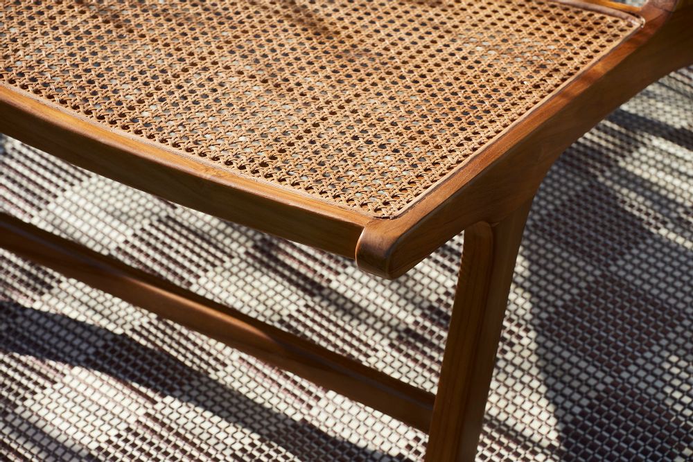 Lawn armchairs - Java teak and rattan armless chair - CFOC