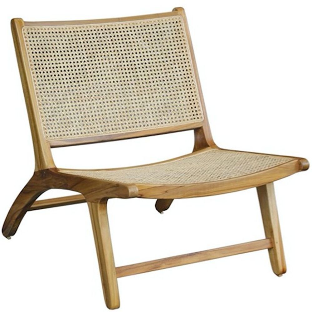 Lawn armchairs - Java teak and rattan armless chair - CFOC