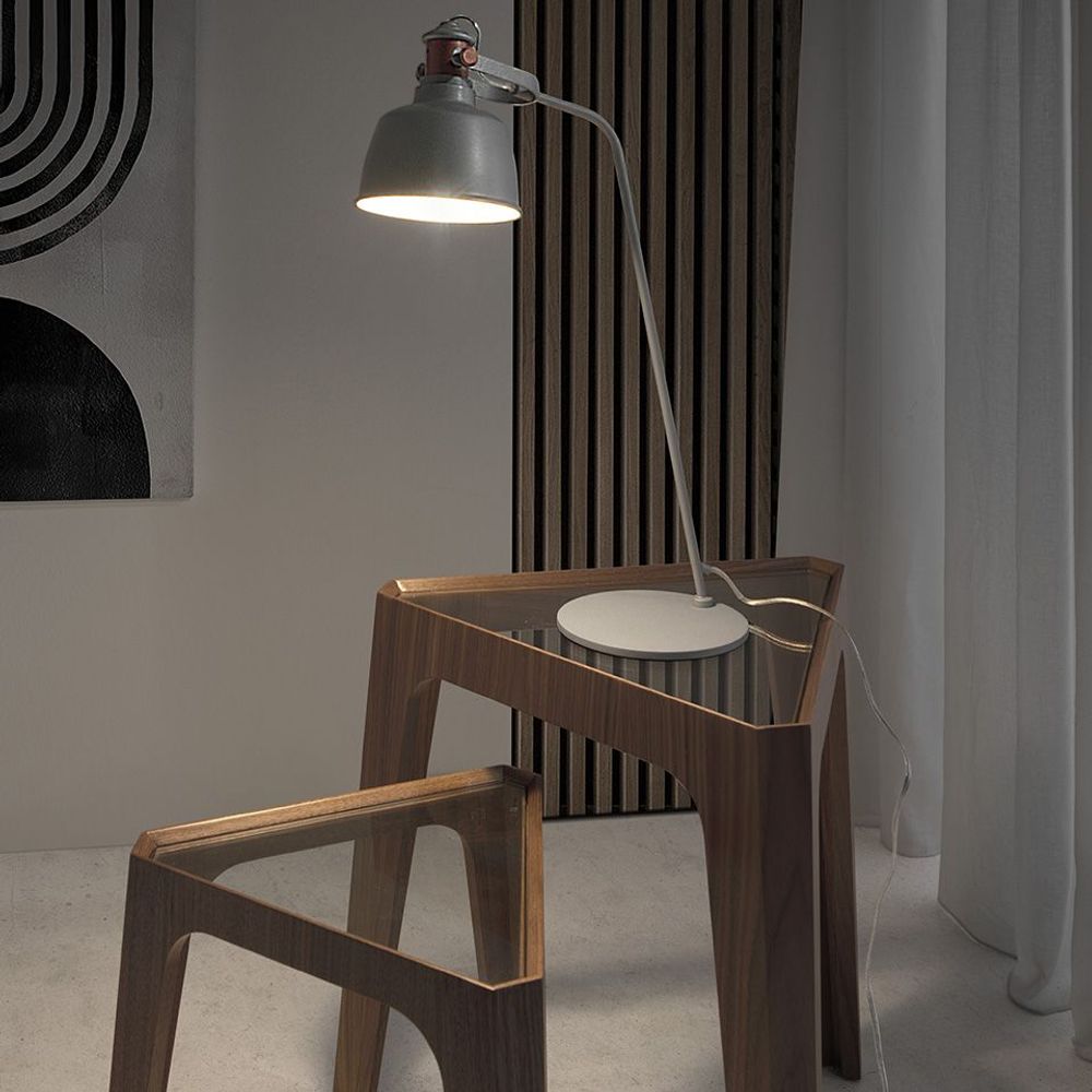 Table lamps - Table lamp in grey steel and bronze details - ANGEL CERDÁ