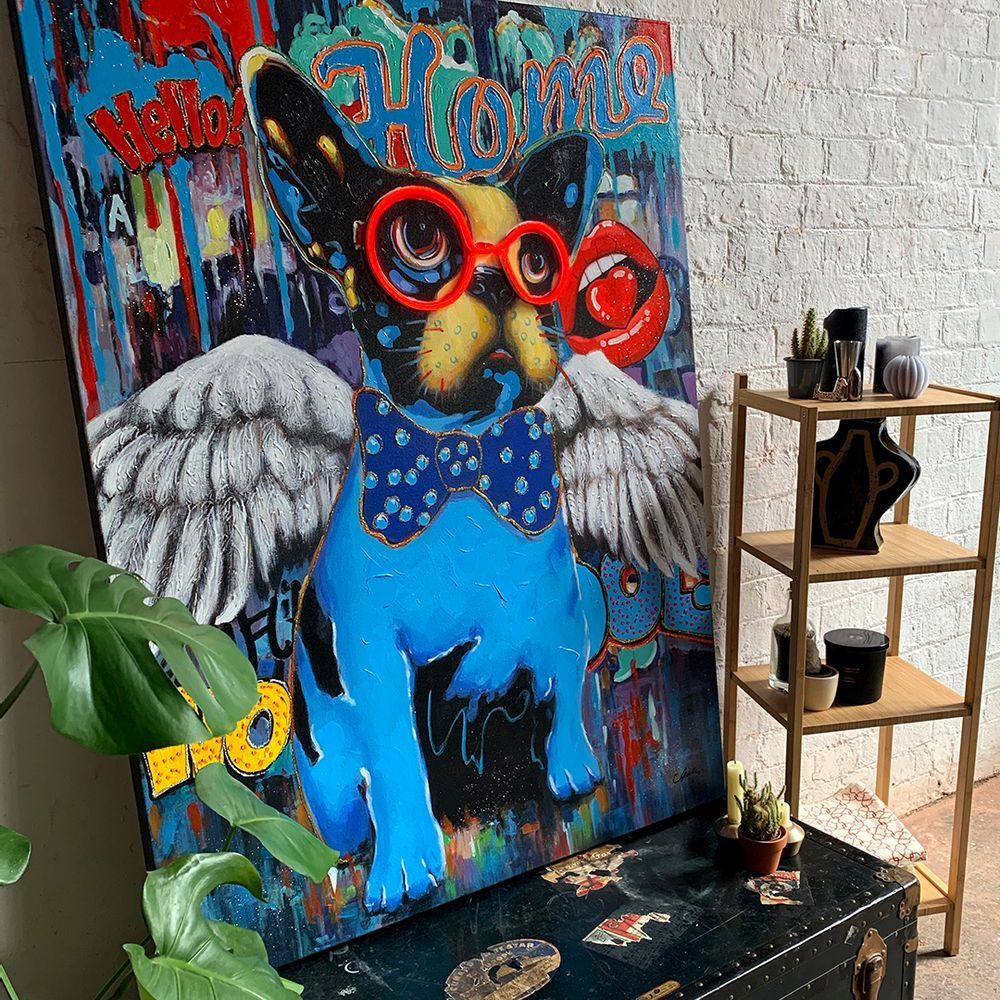 Wall lamps - 'Dog with Wings' Wall Artwork - LED Neon - LOCOMOCEAN
