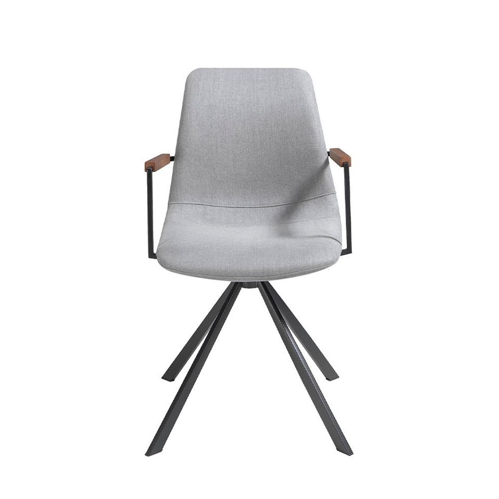 Chaises - Fauteuil pivotant en tissu et pieds en acier noir - ANGEL CERDÁ