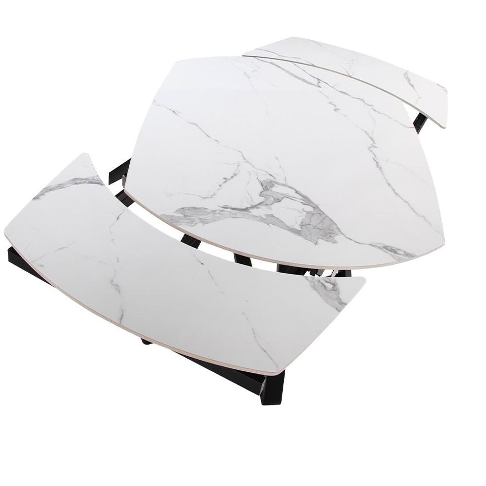 Dining Tables - White marble extending dining table - ANGEL CERDÁ