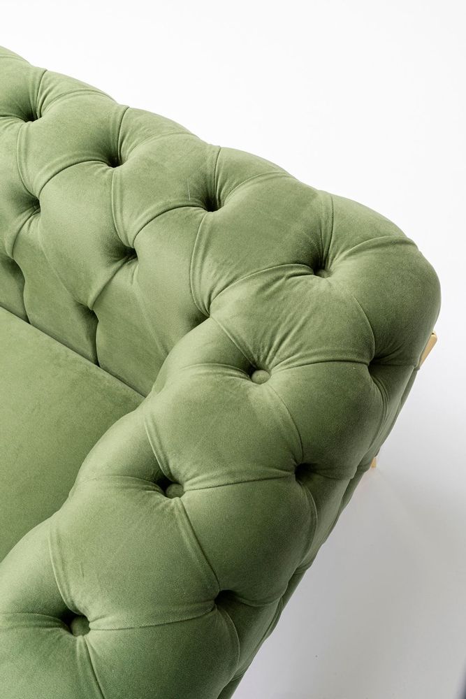 Fauteuils - Fauteuil Bellissima velours vert 120cm - KARE DESIGN