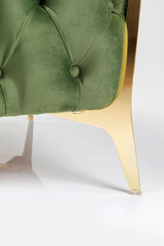 Fauteuils - Fauteuil Bellissima velours vert 120cm - KARE DESIGN