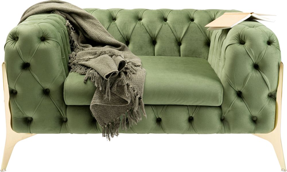 Fauteuils - Fauteuil Bellissima velours vert 120cm - KARE DESIGN