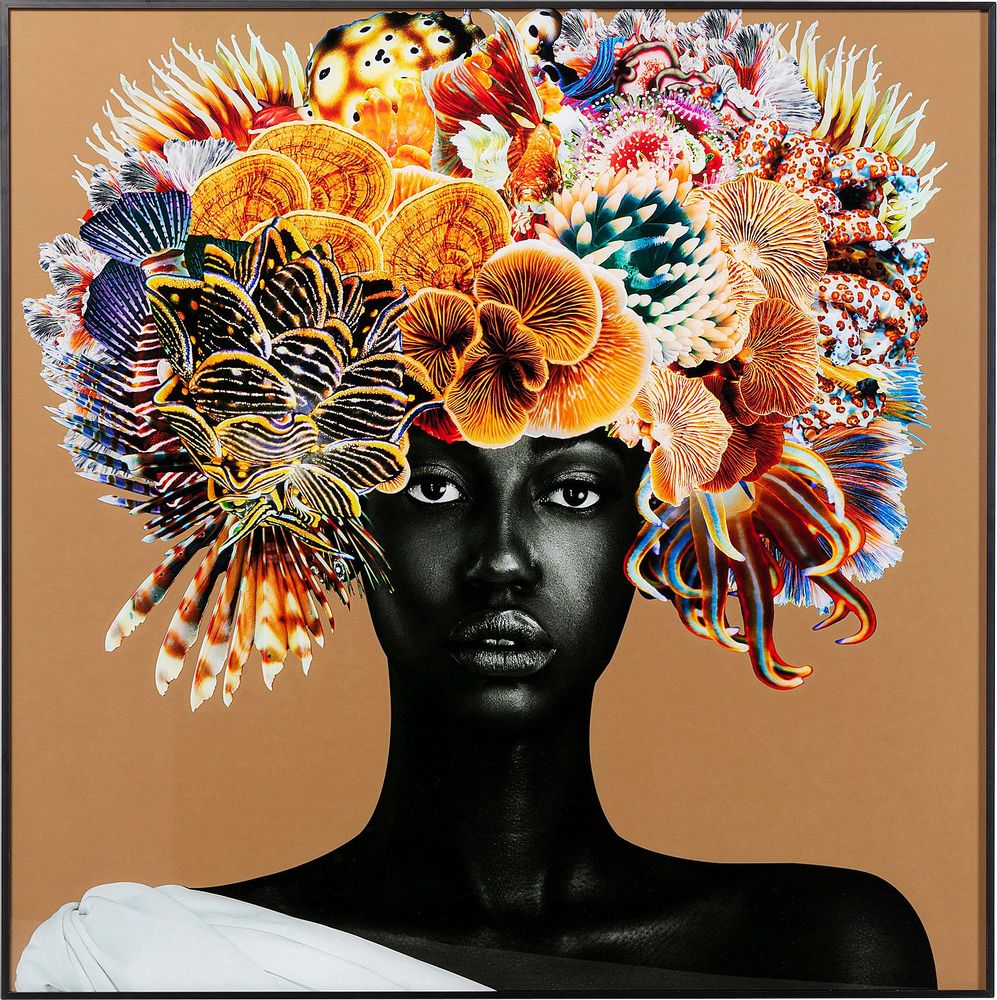Art photos - Framed Picture Flower Hair 120x120cm - KARE DESIGN
