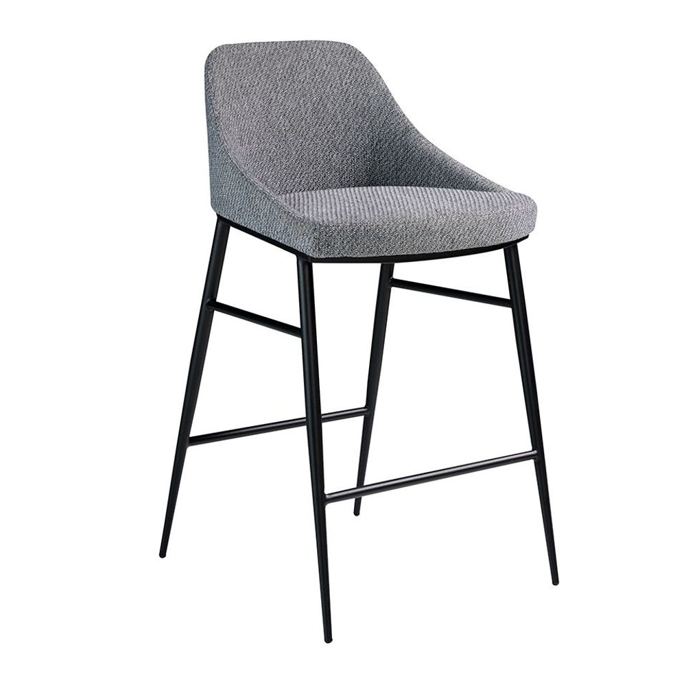 Tabourets - Tabouret tapissé en tissu et structure en acier noir - ANGEL CERDÁ