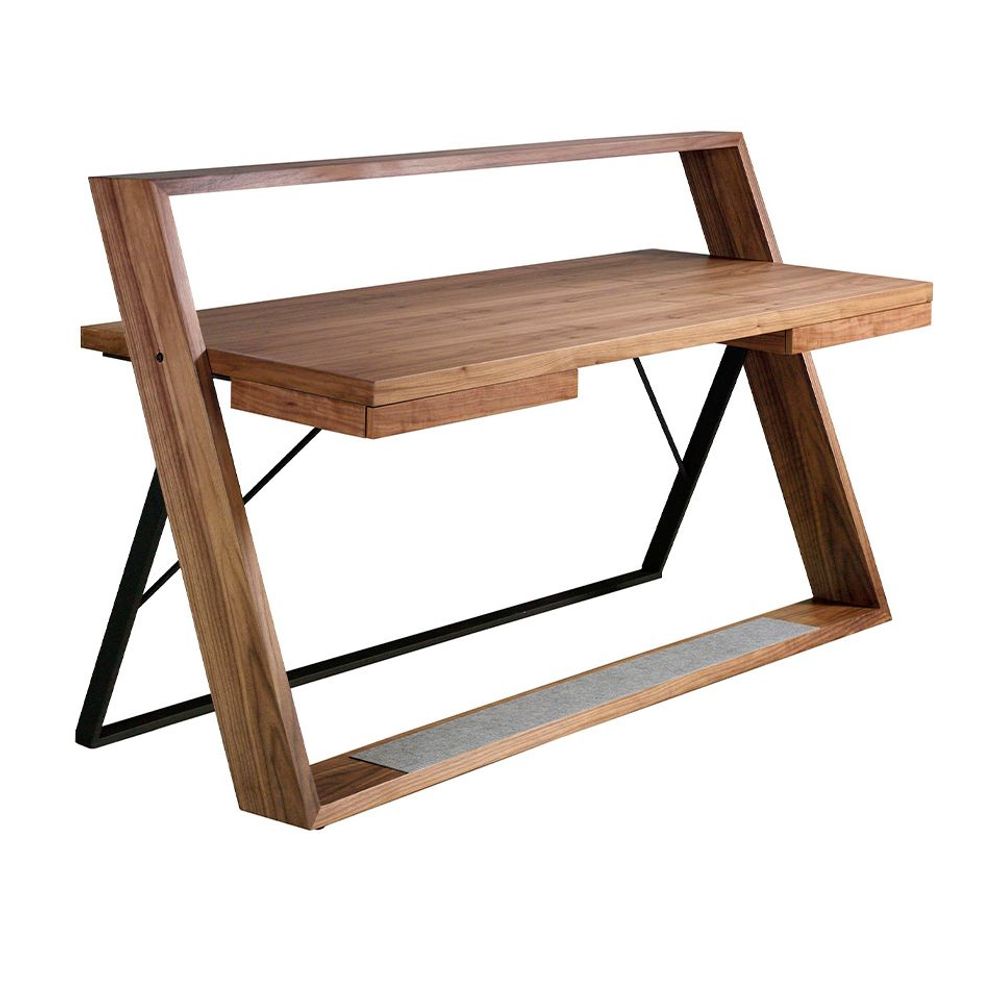 Mobilier et rangements pour bureau - Bureau en bois de noyer et acier noir - ANGEL CERDÁ