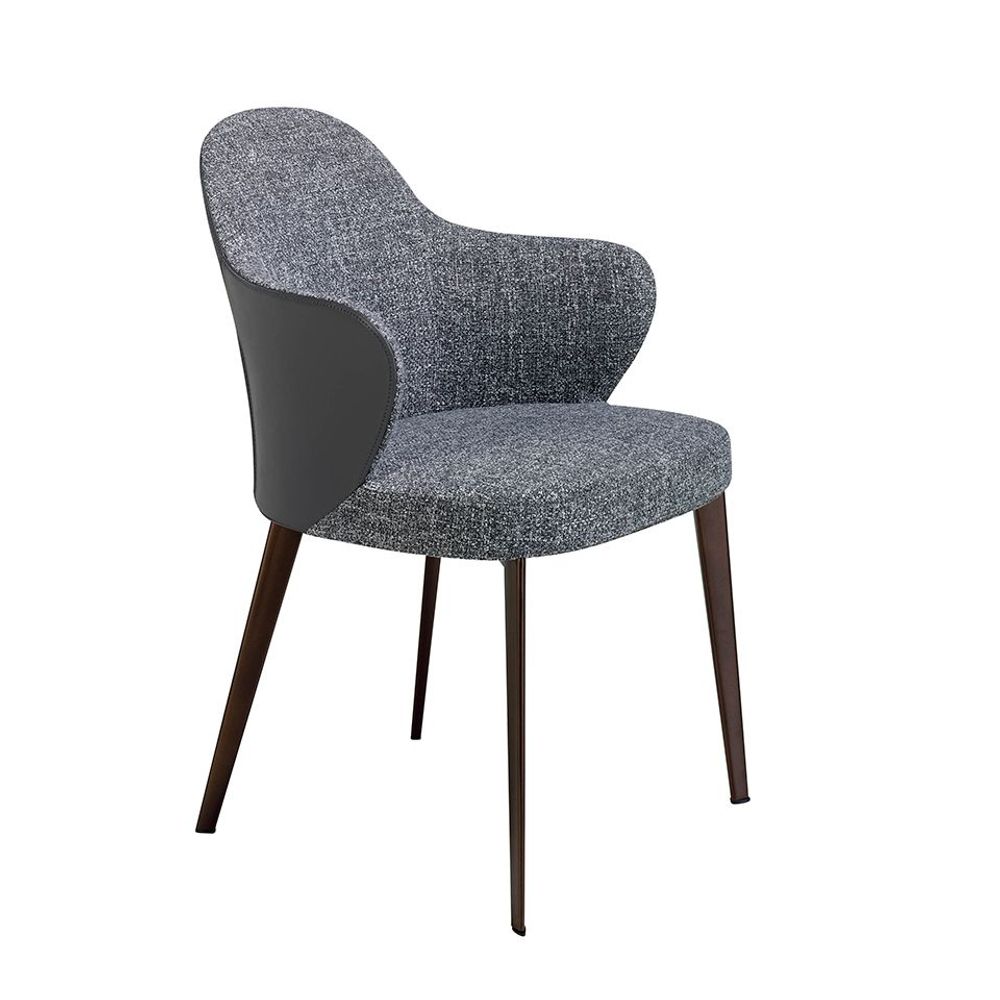 Chaises - Chaise de salle à manger tapissée en similicuir et tissu - ANGEL CERDÁ