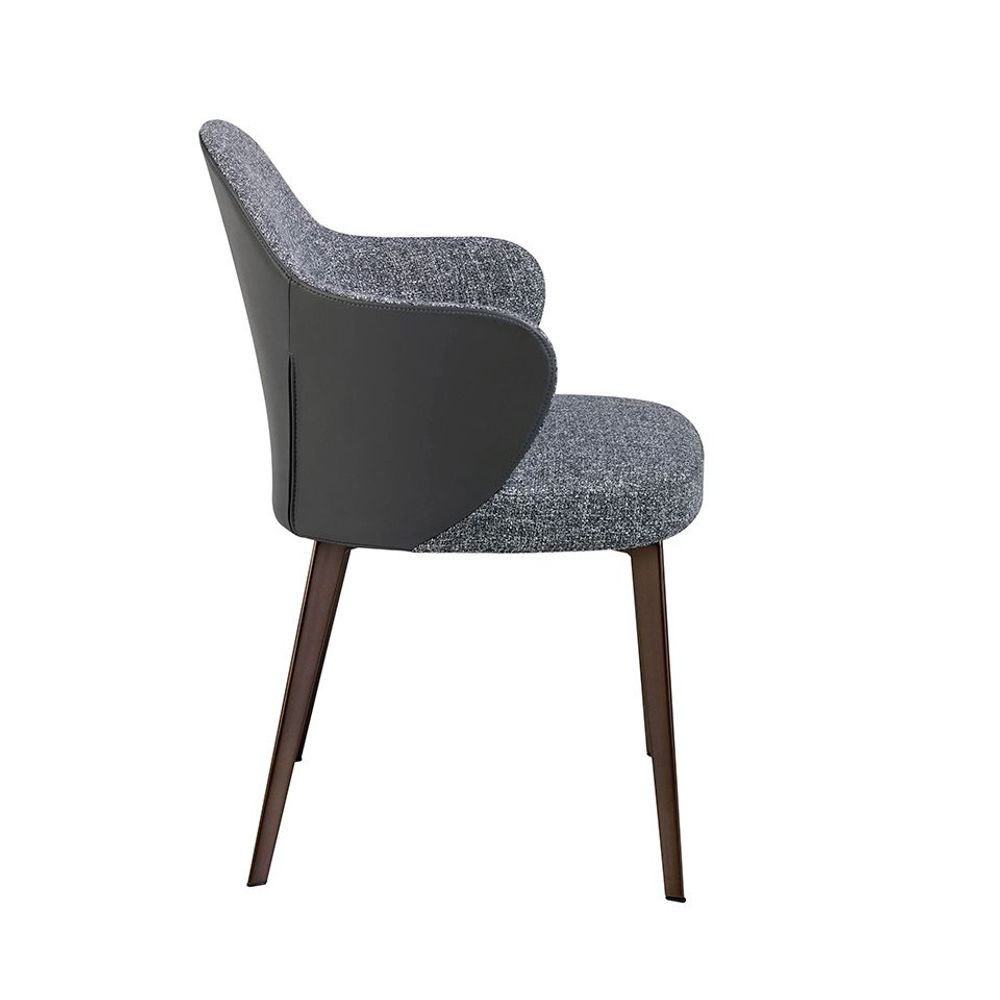 Chaises - Chaise de salle à manger tapissée en similicuir et tissu - ANGEL CERDÁ