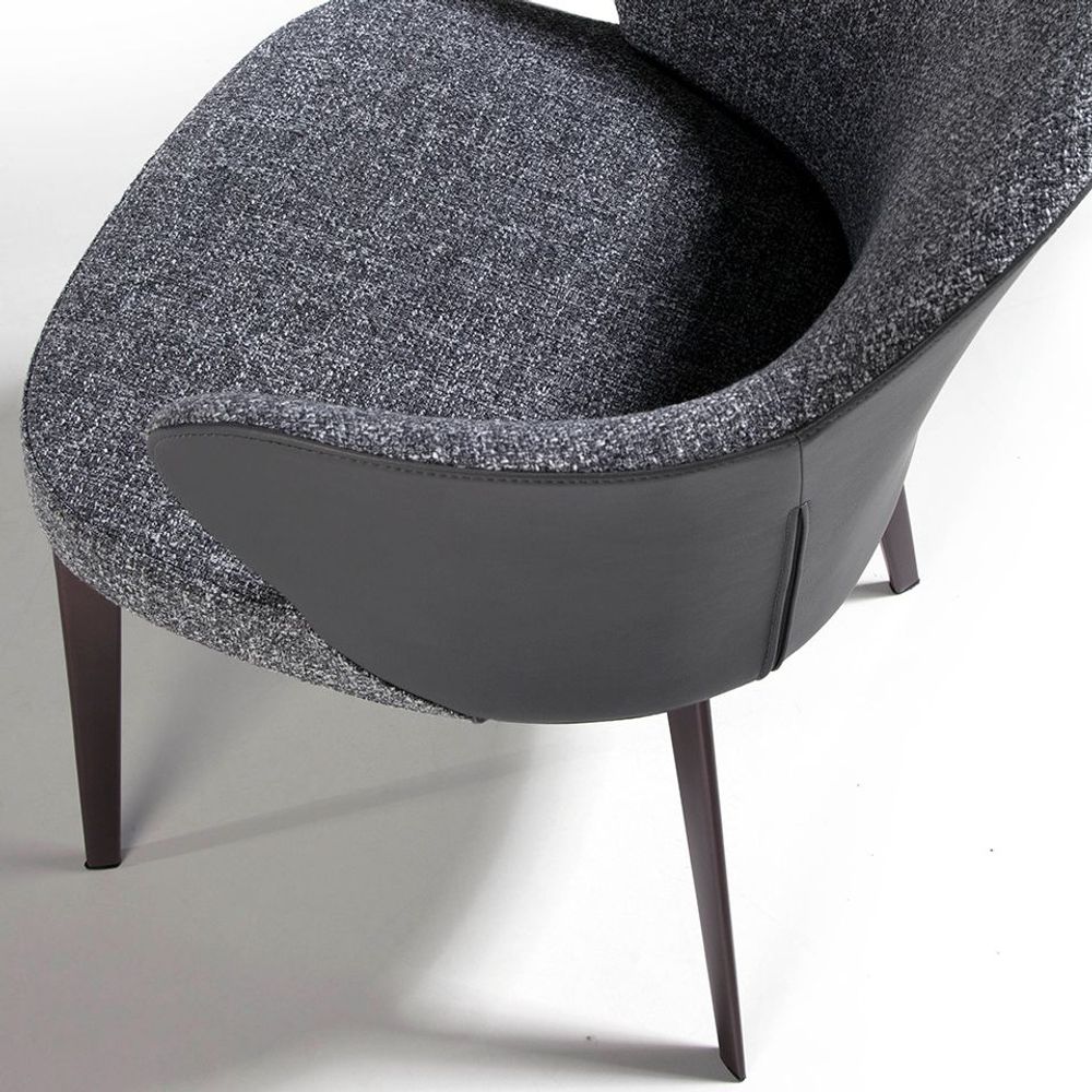 Chaises - Chaise de salle à manger tapissée en similicuir et tissu - ANGEL CERDÁ