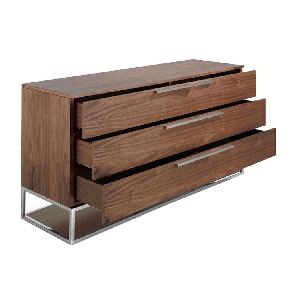 Chests of drawers - Chest of drawers walnut and steel - ANGEL CERDÁ