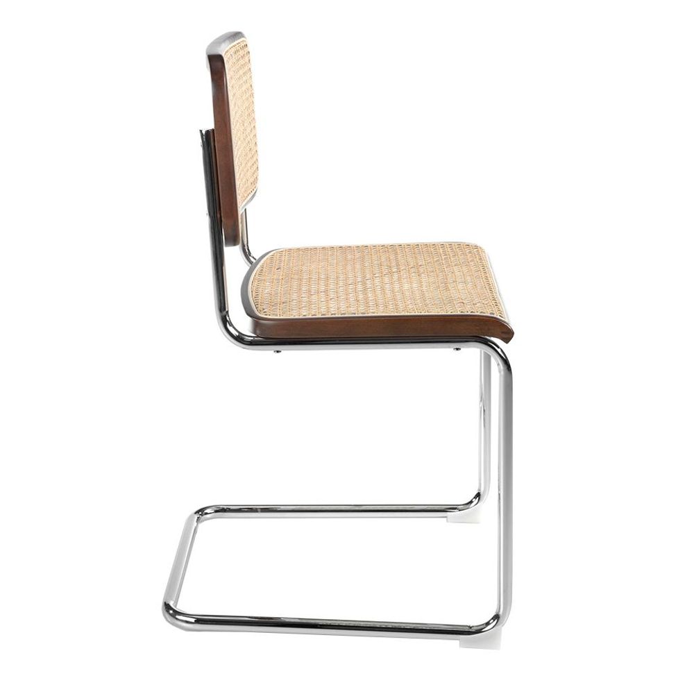 Chaises - Chaise de salle à manger en bois de noyer et rotin - ANGEL CERDÁ
