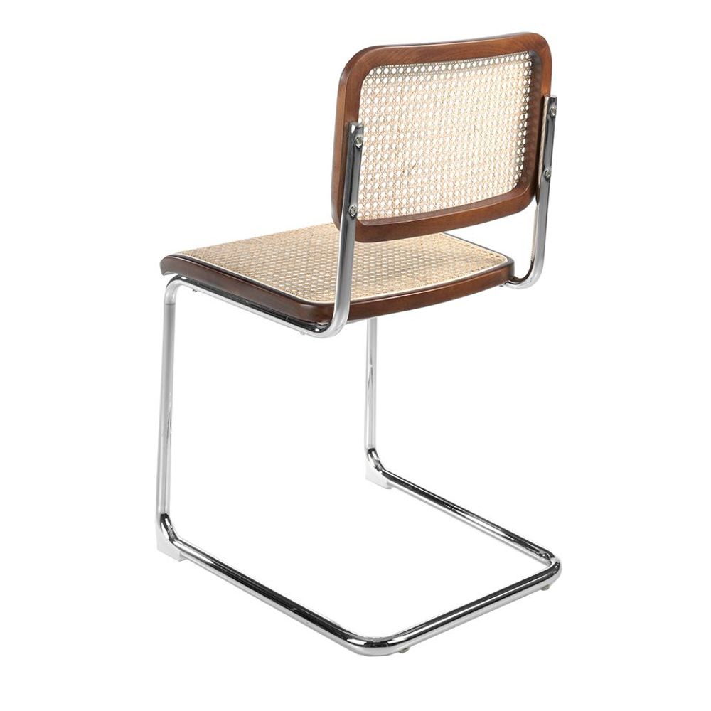 Chaises - Chaise de salle à manger en bois de noyer et rotin - ANGEL CERDÁ