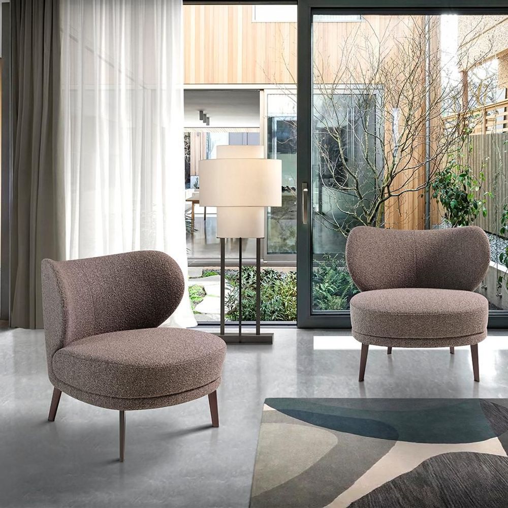 Armchairs - Brown fabric upholstered armchair - ANGEL CERDÁ