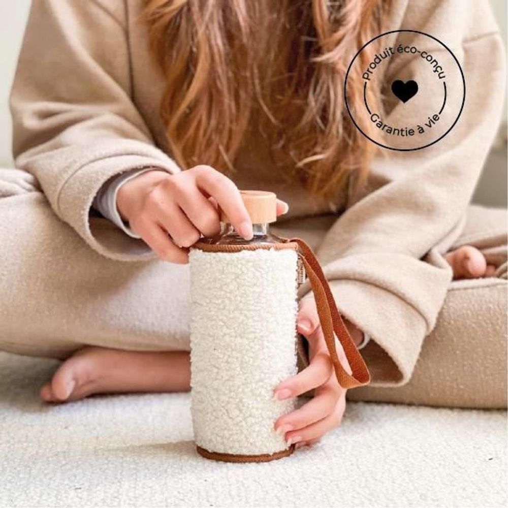Homewear - Gourde éco-conçue verre recyclé et housse isotherme, garantie à vie, CHOPETTE BOUCLETTES - LITTLE POTS