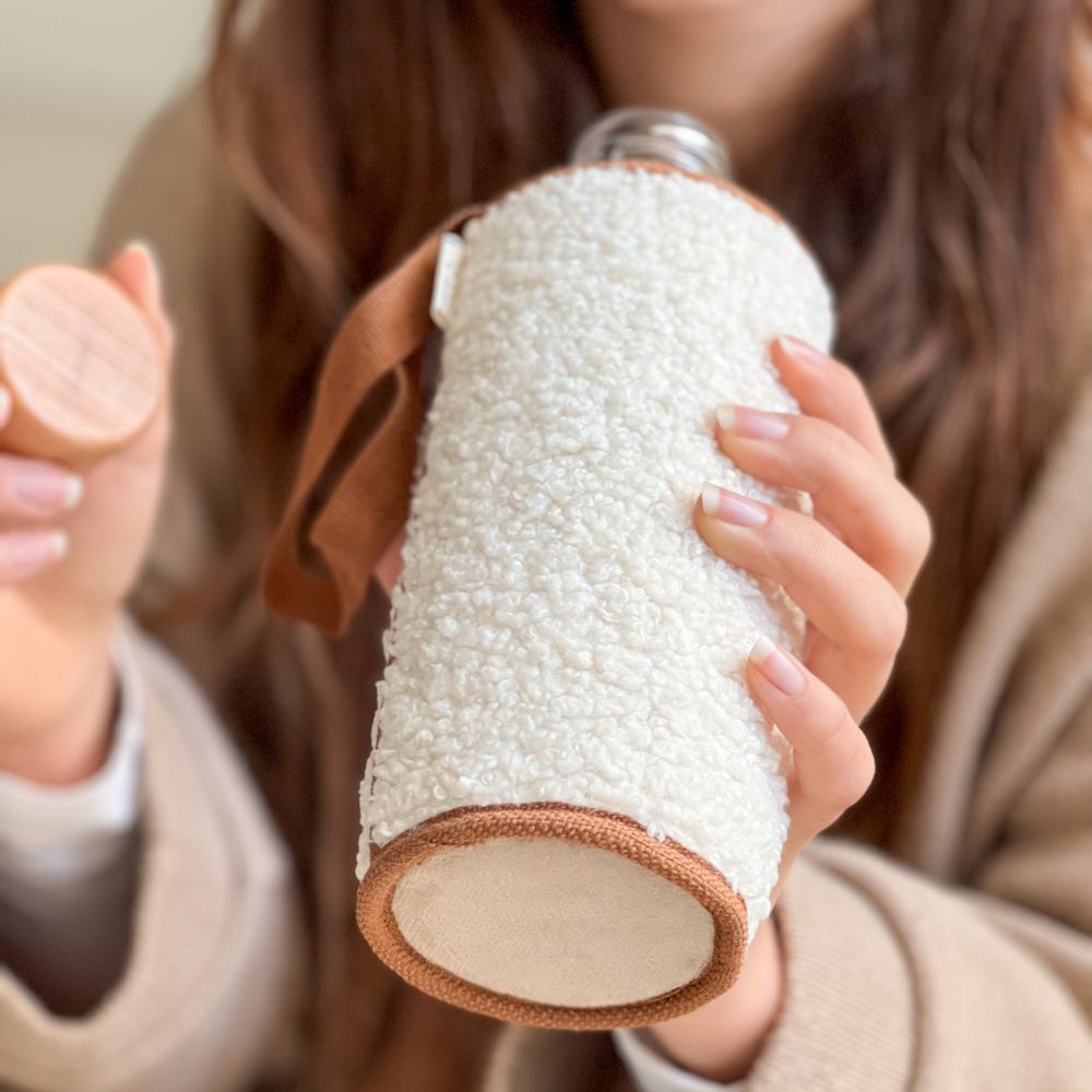 Homewear - Gourde éco-conçue verre recyclé et housse isotherme, garantie à vie, CHOPETTE BOUCLETTES - LITTLE POTS