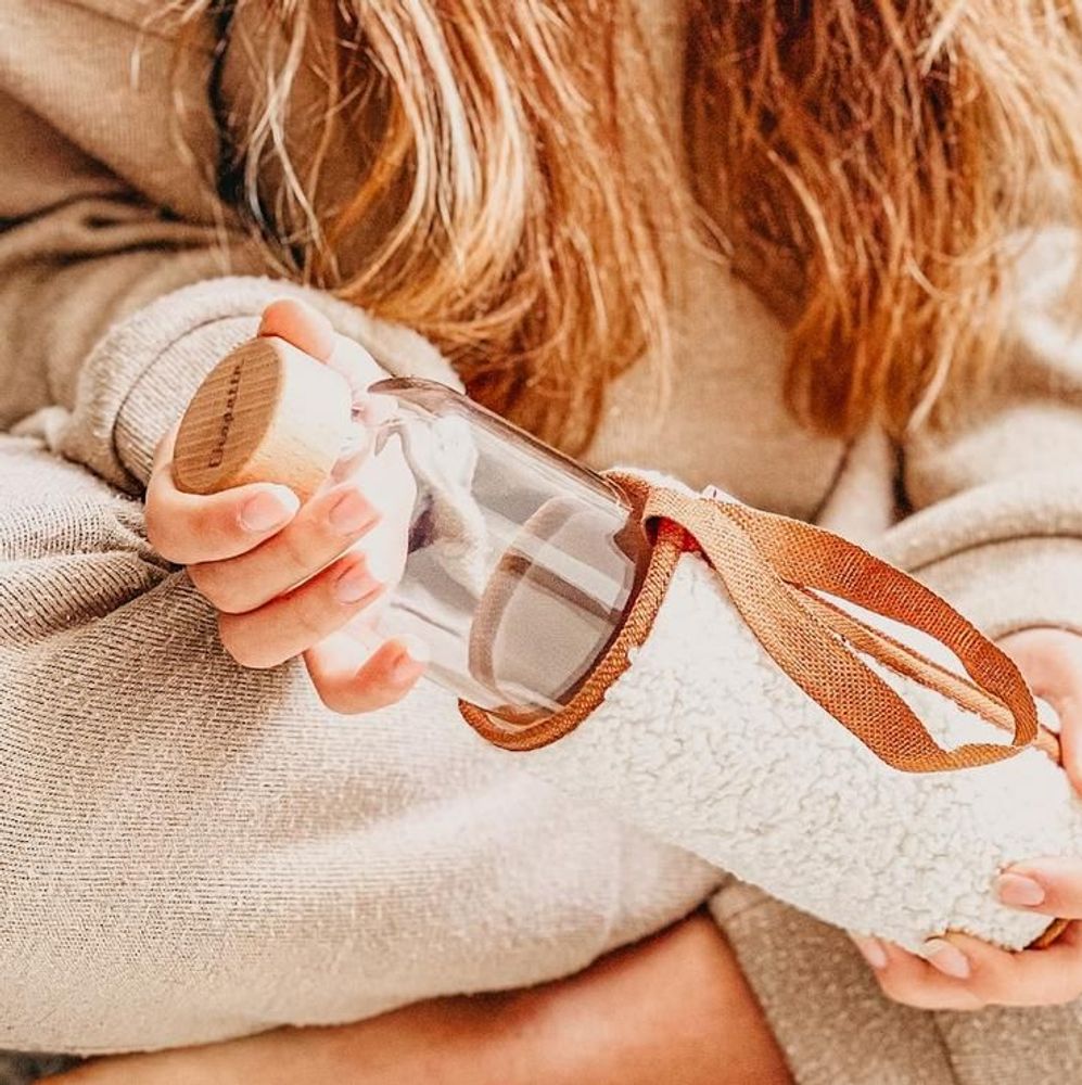 Homewear - Gourde éco-conçue verre recyclé et housse isotherme, garantie à vie, CHOPETTE BOUCLETTES - LITTLE POTS