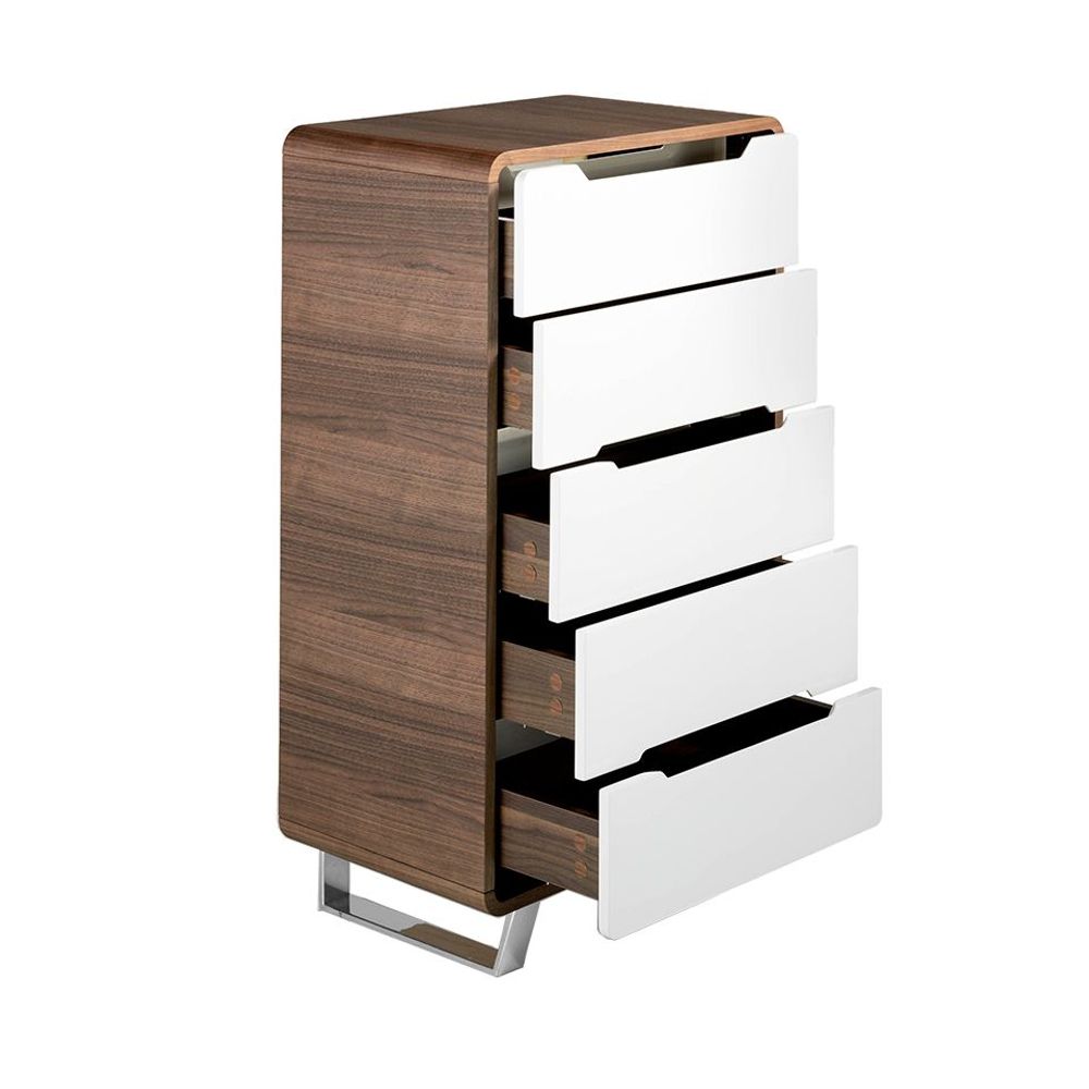 Chests of drawers - Chiffonier walnut and white - ANGEL CERDÁ
