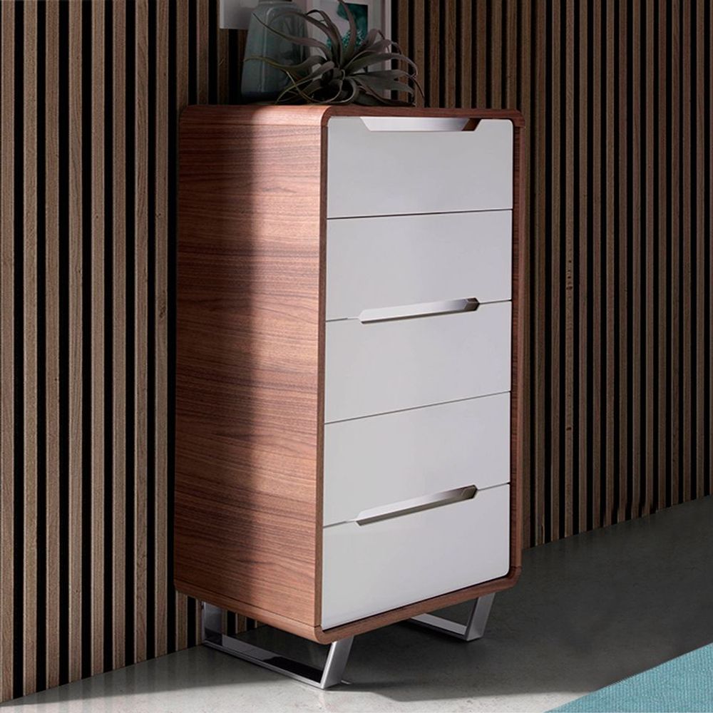 Chests of drawers - Chiffonier walnut and white - ANGEL CERDÁ