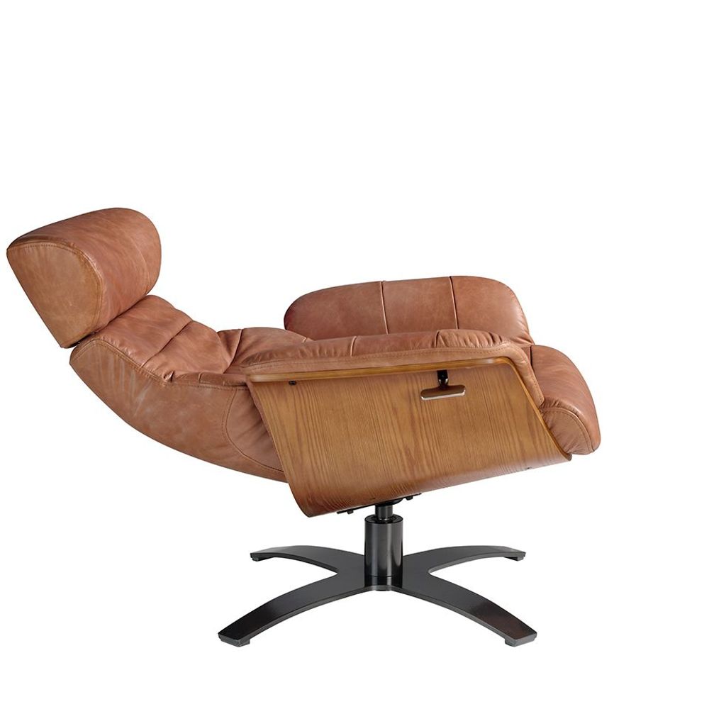 Armchairs - Swivel armchair upholstered in camel cowhide leather - ANGEL CERDÁ