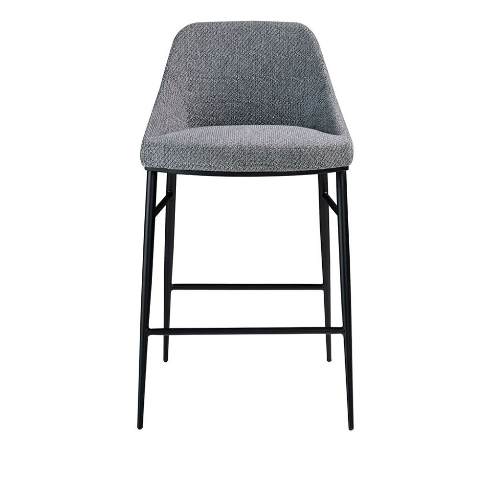 Tabourets - Tabouret tapissé en tissu et structure en acier noir - ANGEL CERDÁ