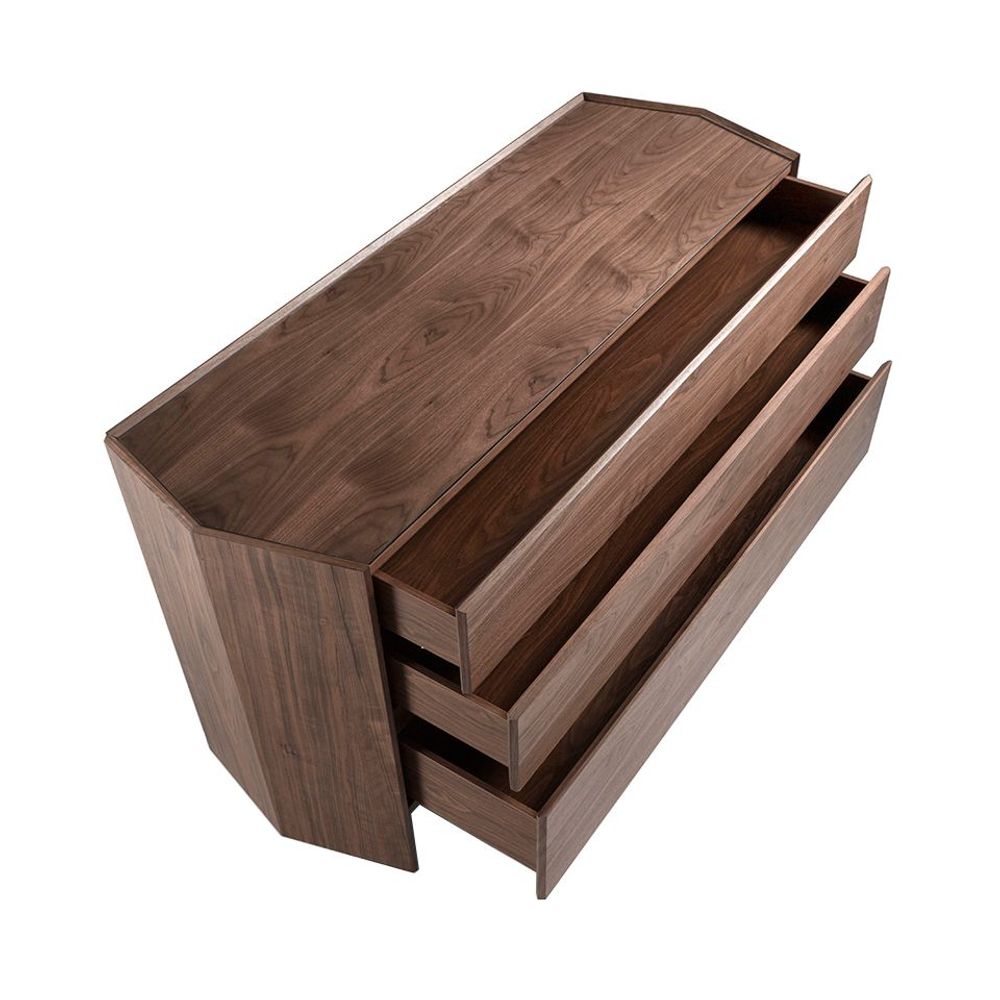 Chests of drawers - Hexagonal walnut chest of drawers - ANGEL CERDÁ
