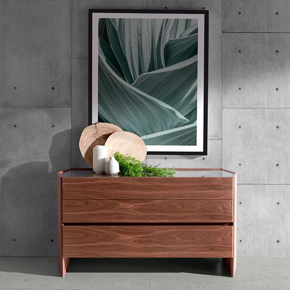 Chests of drawers - Hexagonal walnut chest of drawers - ANGEL CERDÁ