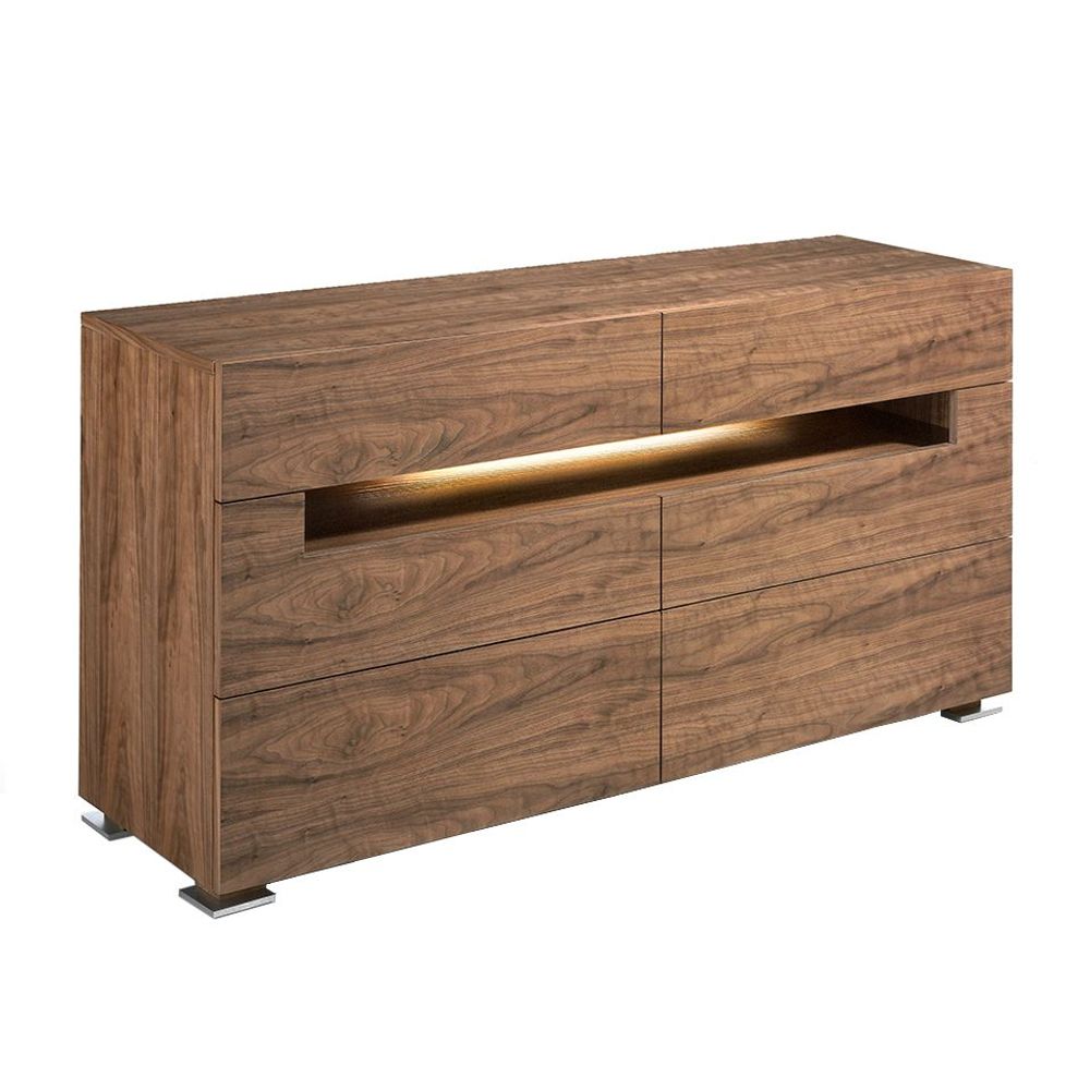Chests of drawers - Walnut chest of drawers with interior lighting - ANGEL CERDÁ