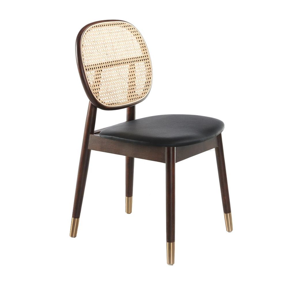 Chaises - Chaise de table à manger à dossier rond en rotin - ANGEL CERDÁ