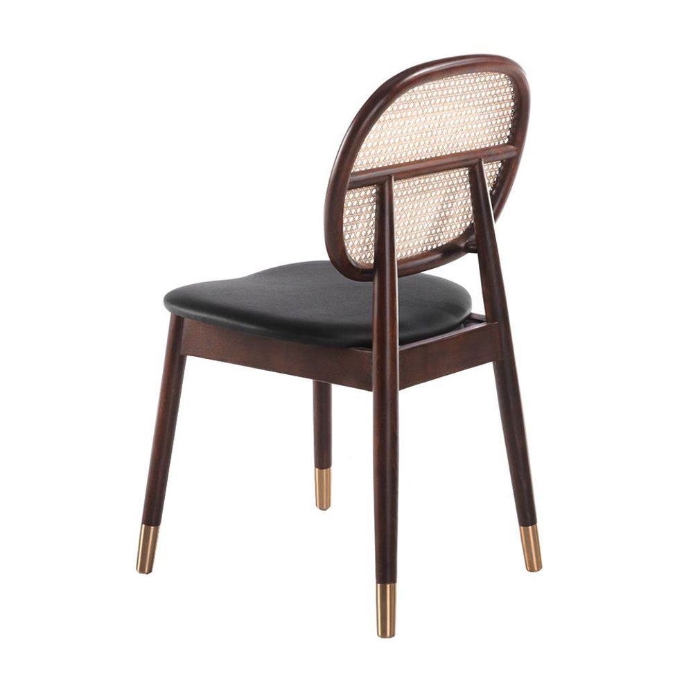 Chaises - Chaise de table à manger à dossier rond en rotin - ANGEL CERDÁ