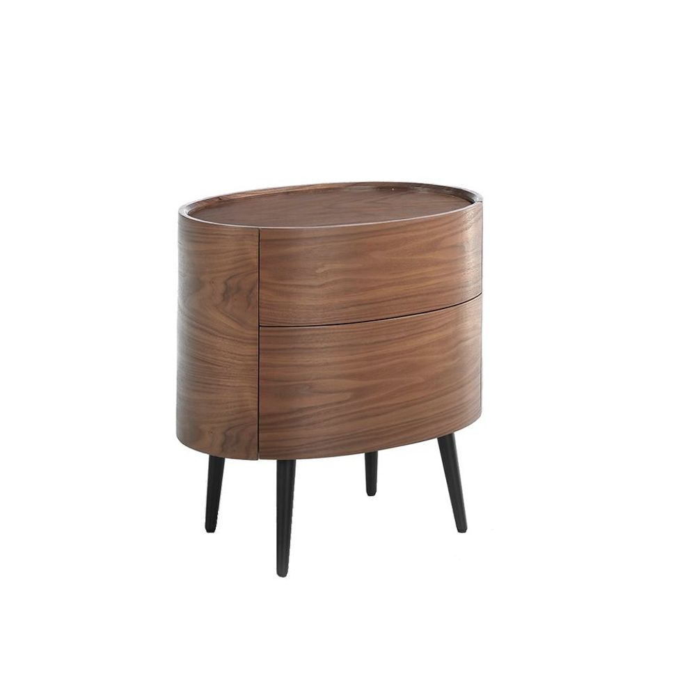 Tables de nuit - Table de chevet ovale en noyer - ANGEL CERDÁ